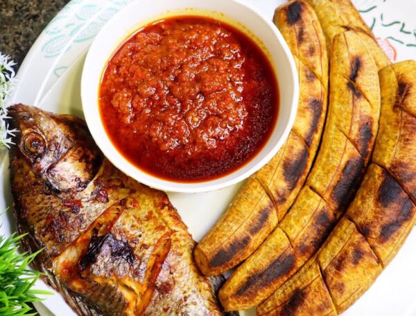 Roasted Plantain and Fish